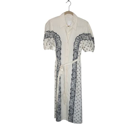 Chloé Bandana Printed Balloon-Sleeved Shirt Dress Sz FR 40/ US 8 NWOT - Picture 8 of 11